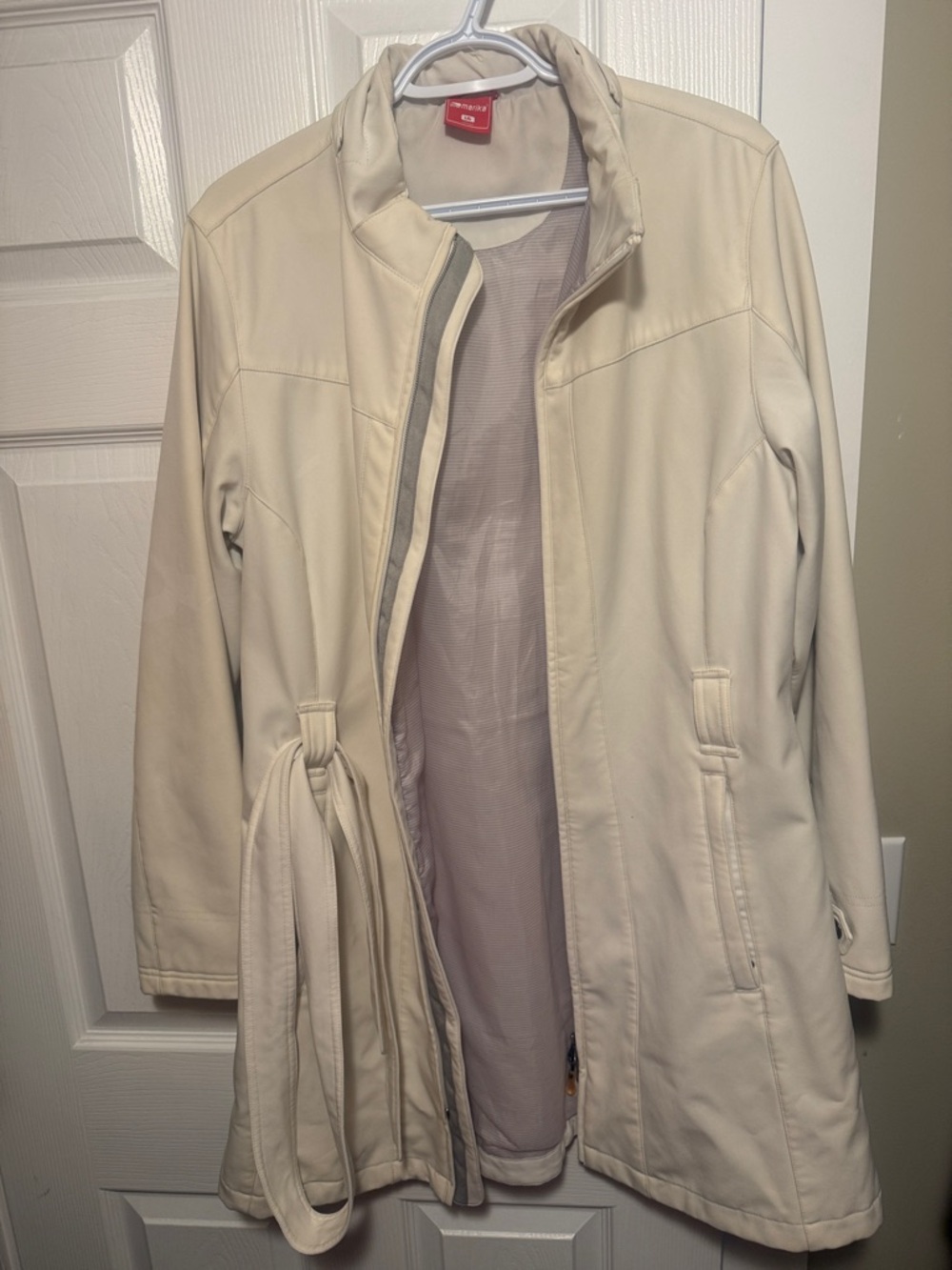 Marika Cream Trench Coat with Tie Waist